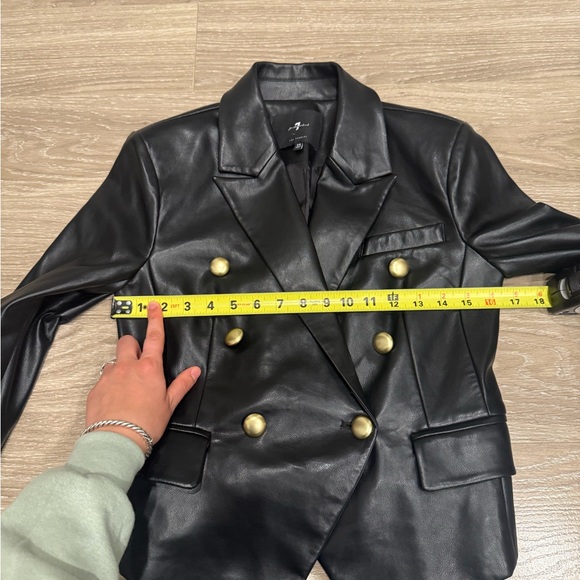 Black Leather Double-Breasted Jacket - Picture 2 of 7